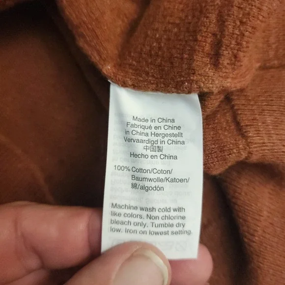 D21  J Crew Slim Fit Crew Neck Long Sleeve Sweater Men's Medium Rust Cotton - Picture 6 of 6